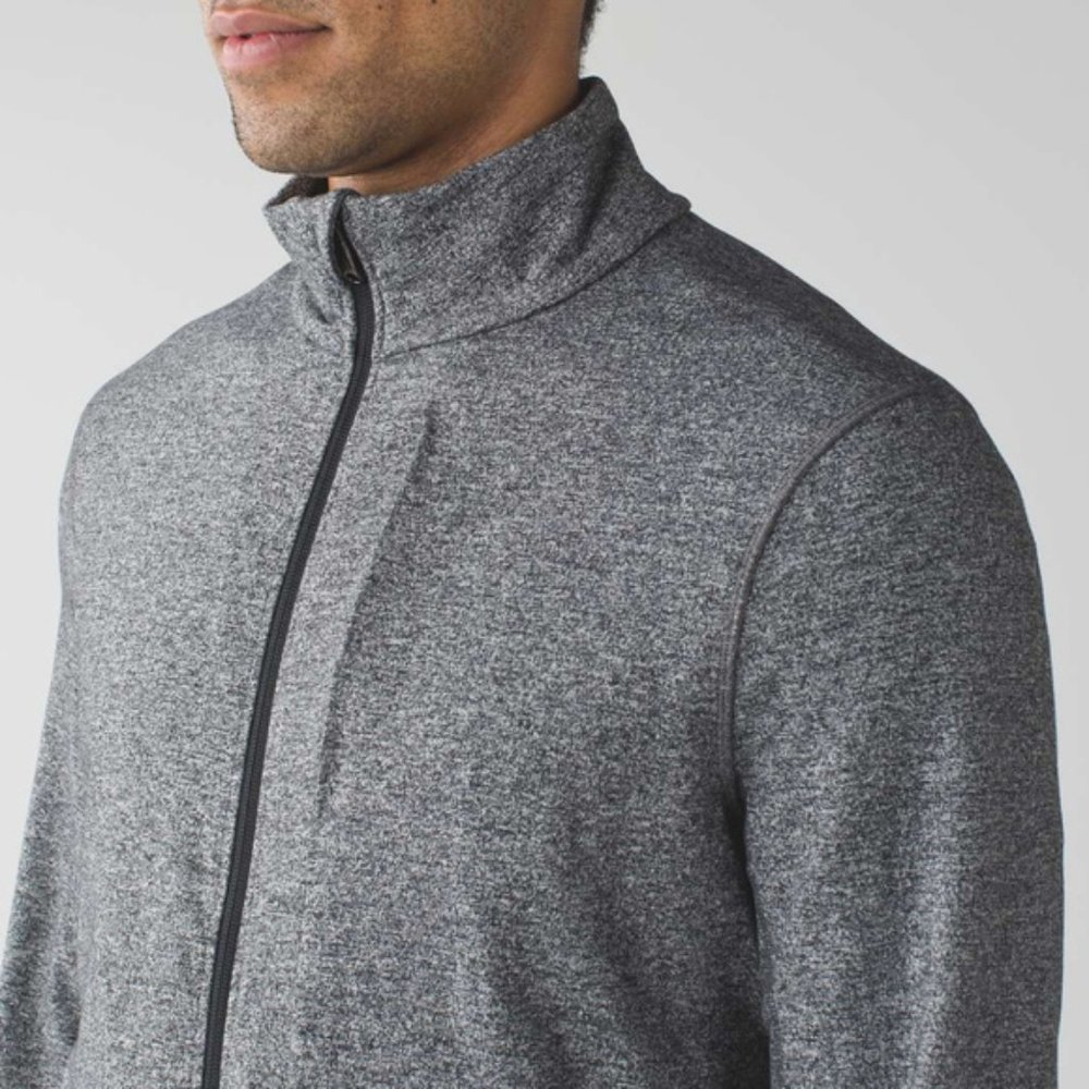 LULULEMON Men's Prepost Jacket Full Zip Athletic Size Small Gray Black - Picture 2 of 11